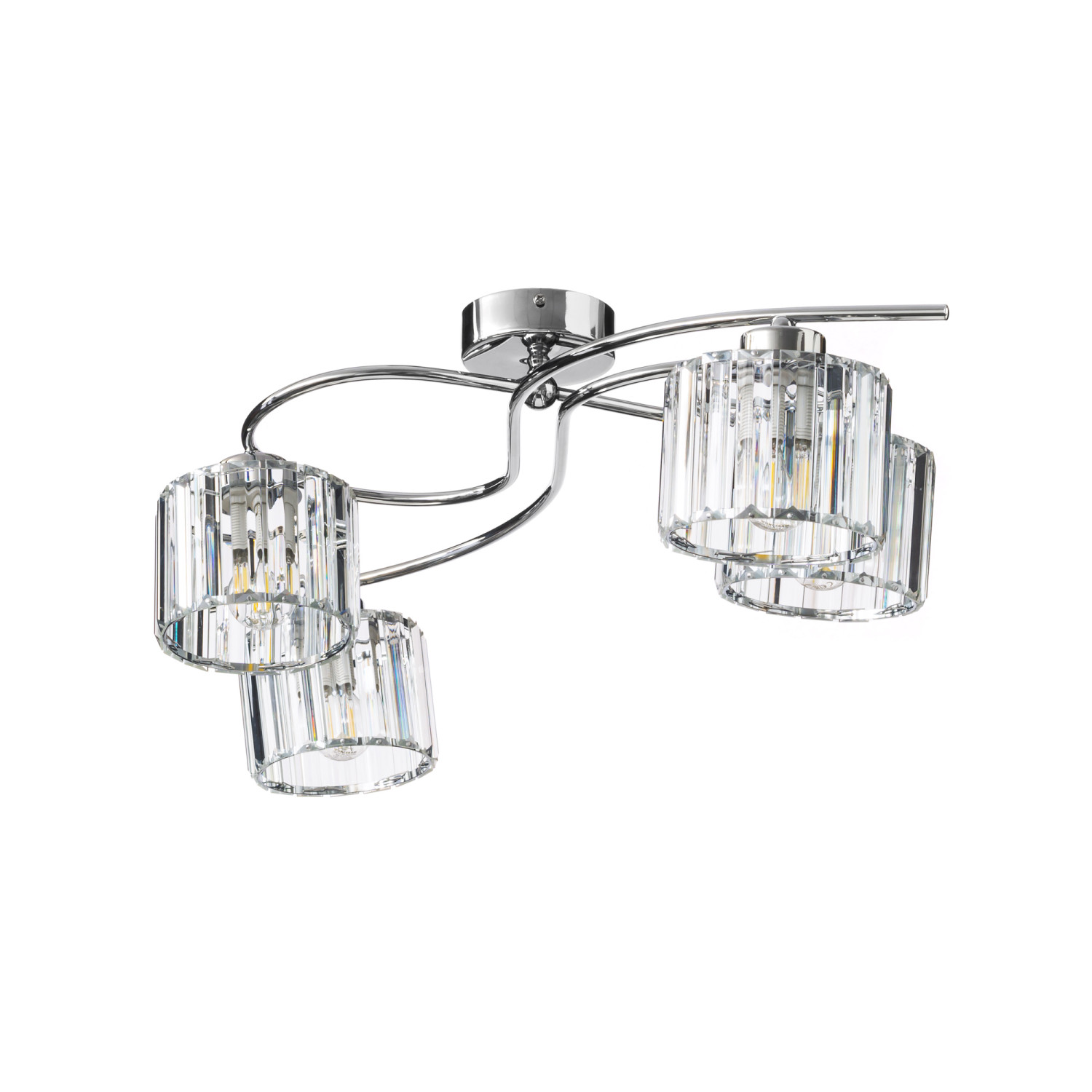 Stropní svítidlo s křišťálovými stínidly 16155 "Chromová Křišťálová Elegance"