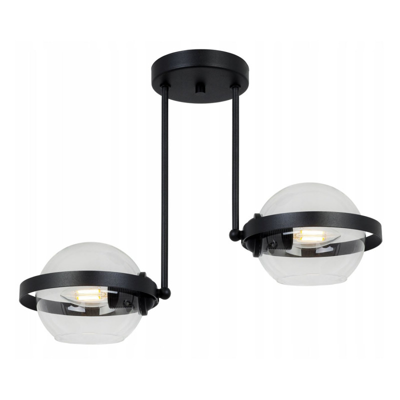 Modern ceiling light with two glass shades RING 2340/2/B
