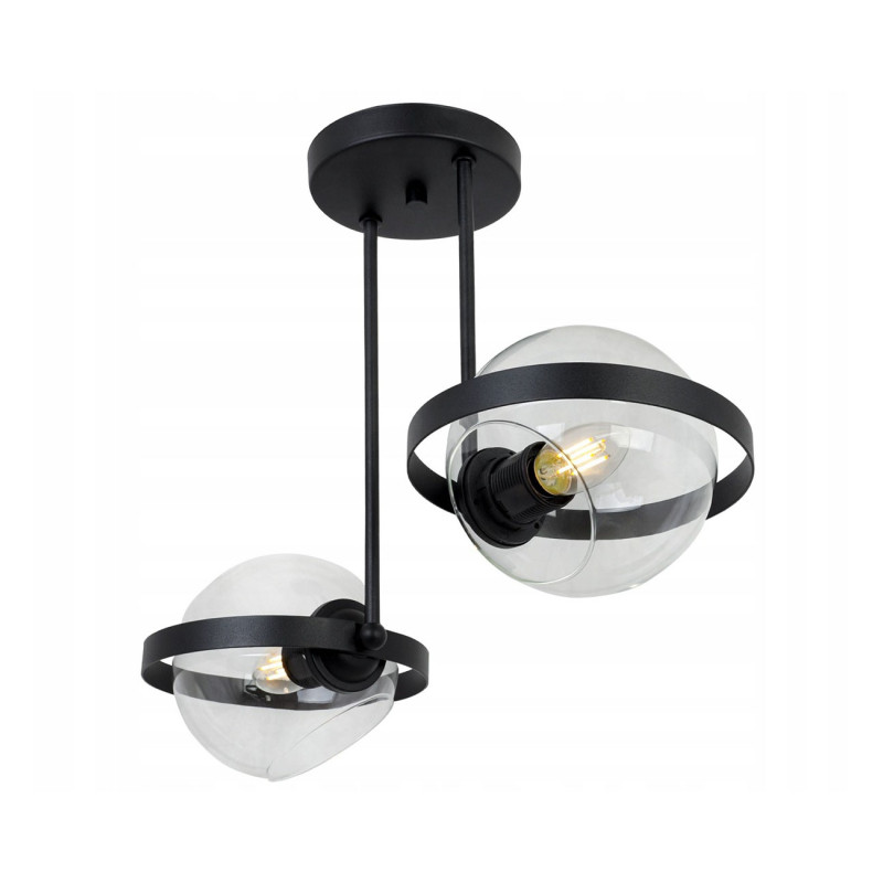 Modern ceiling light with two glass shades RING 2340/2/B foto2