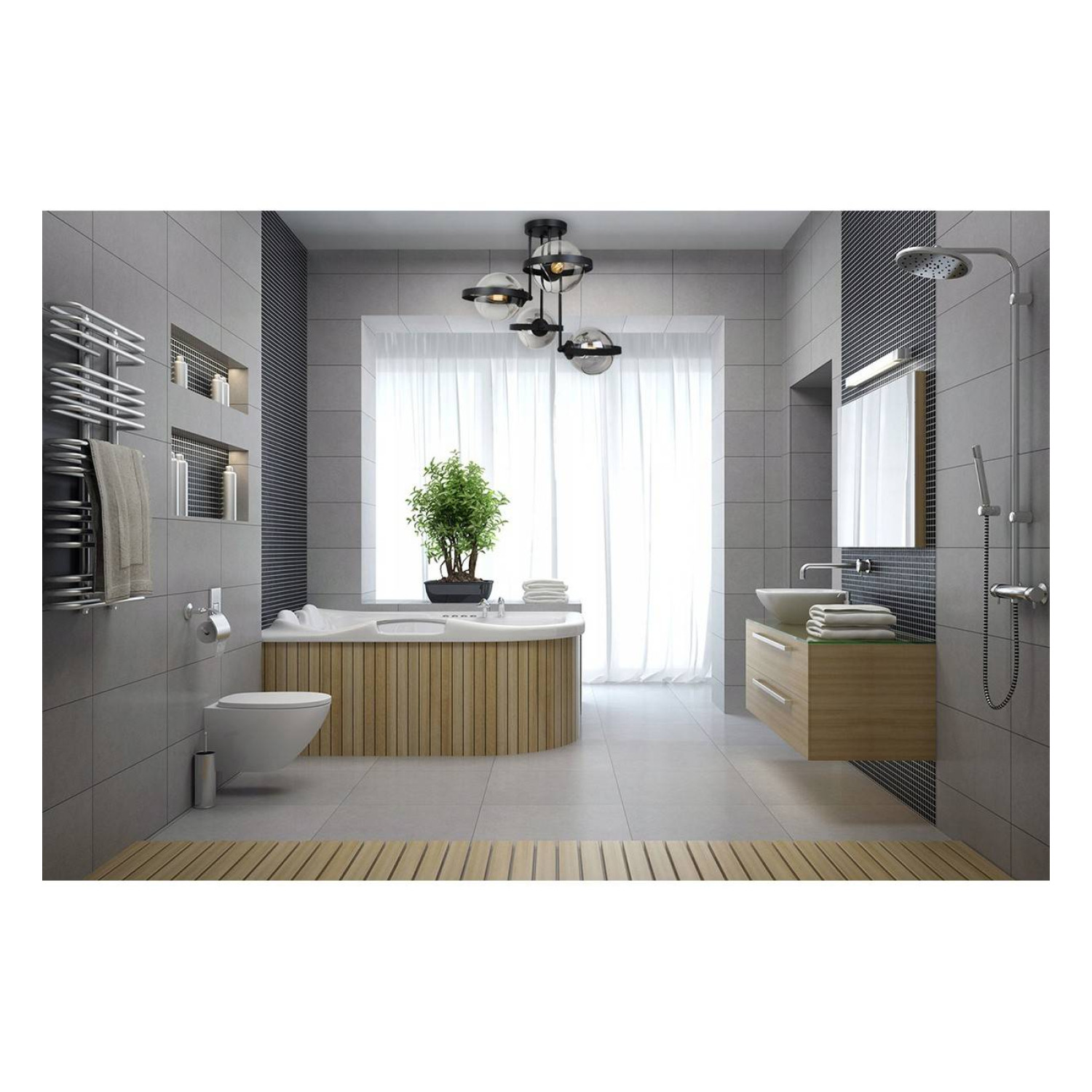 Ceiling lamp with glass shades RING 2340/4G LH030 foto3