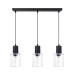 Pendant lamp black bar and clear glass cylindrical lampshades 60603 "Roberto" foto3