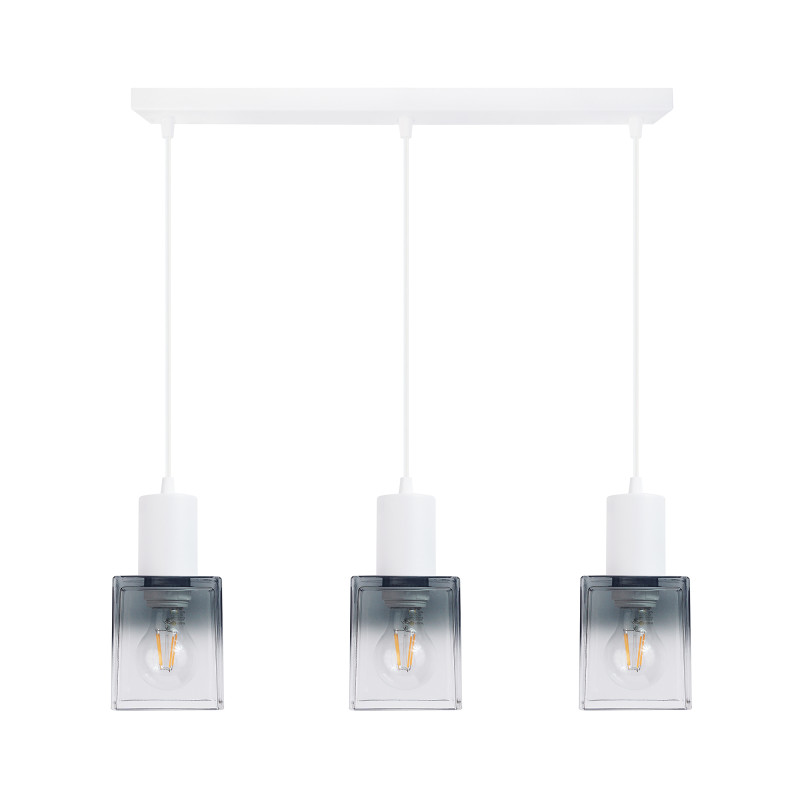 White pendant lamp with Square lampshades 60603 "Roberto"