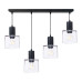 Pendant lamp black bar and clear glass square lampshades 50007 "Roberto" foto5