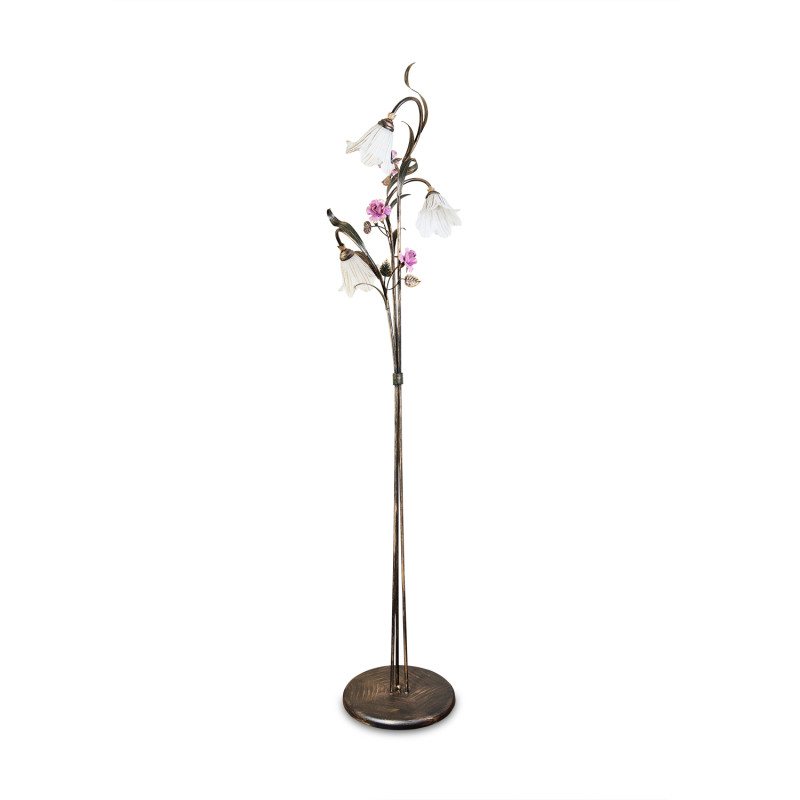 Báječná kovová Stojací lampa ve floristickém stylu 15630 "ROSE FLOWER"