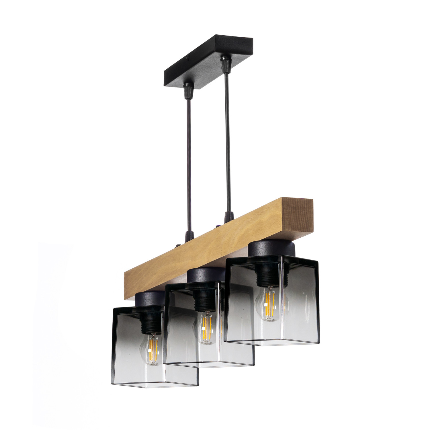 Wooden pendant lamp   40633 "Rustic Radiance"