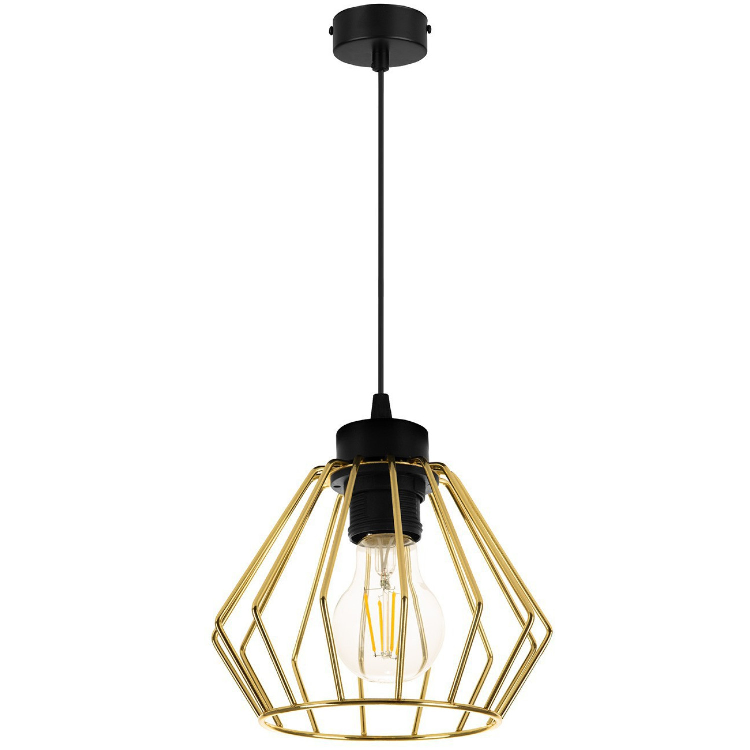 Závěsné svítidlo na lanku s kovovým stínítkem LH004 "SANTOS LOFT"