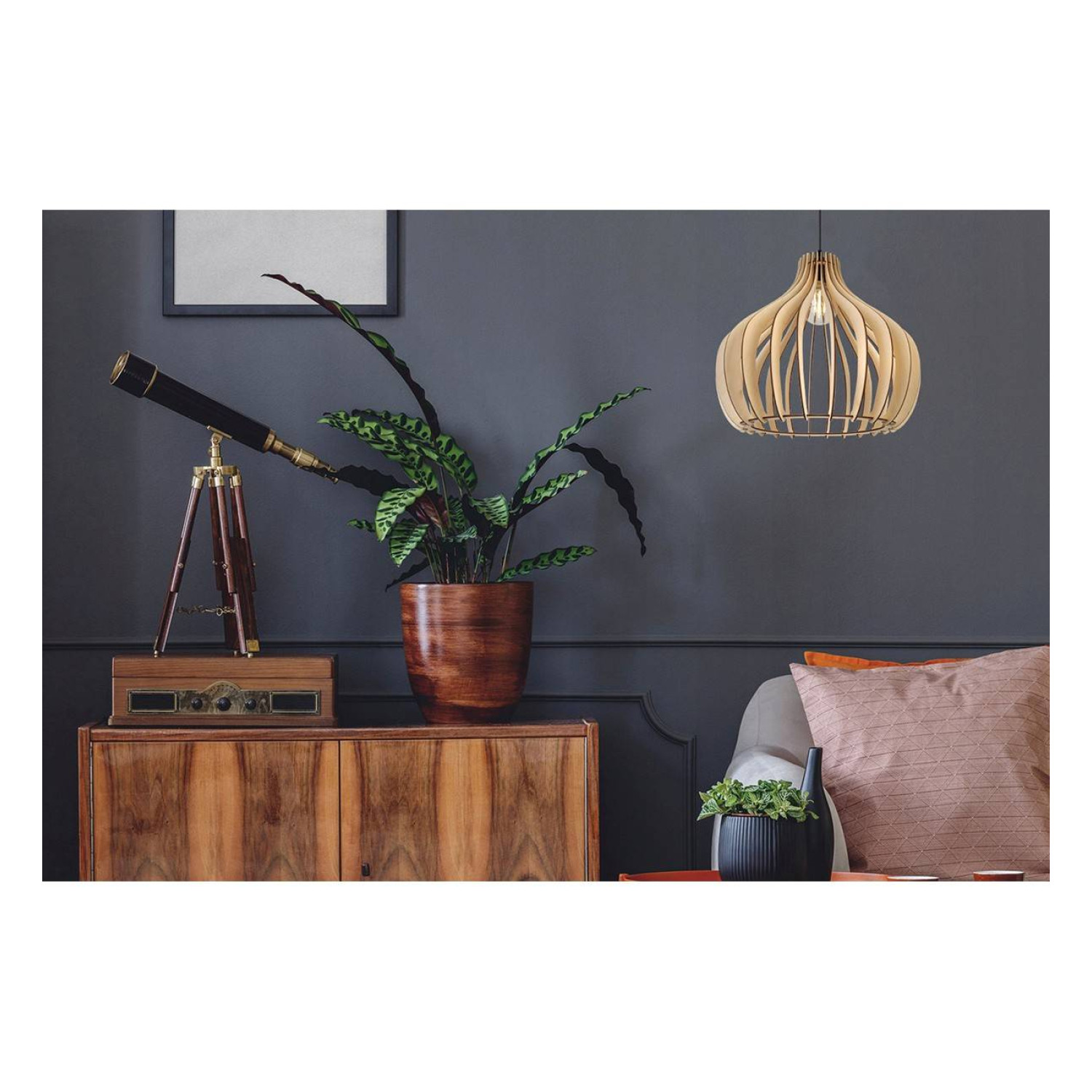 Design wooden suspended ceiling lamp TIMBER 2363/1 LH032 foto3