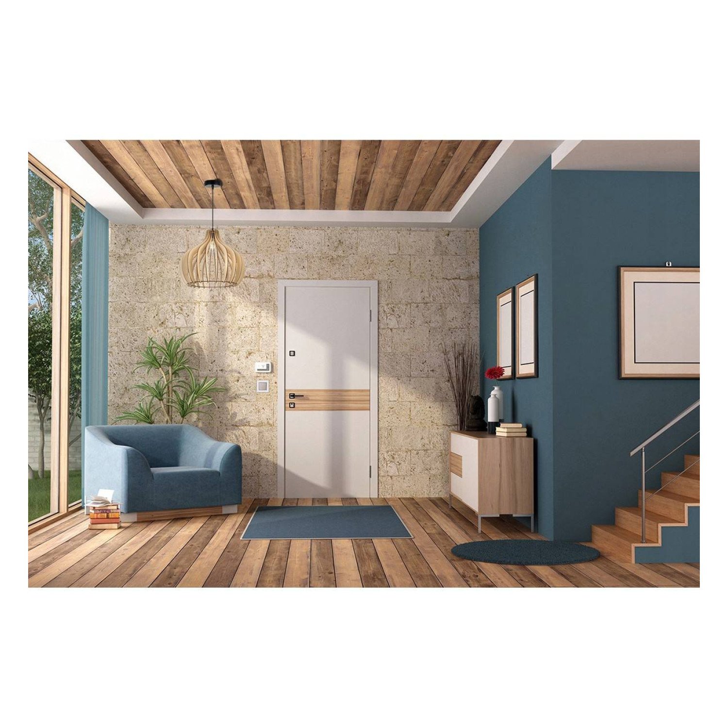 Design wooden suspended ceiling lamp TIMBER 2363/1 LH032 foto5