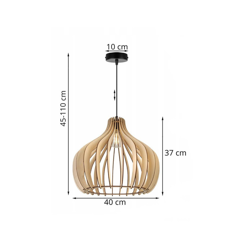 Design wooden suspended ceiling lamp TIMBER 2363/1 LH032 foto8