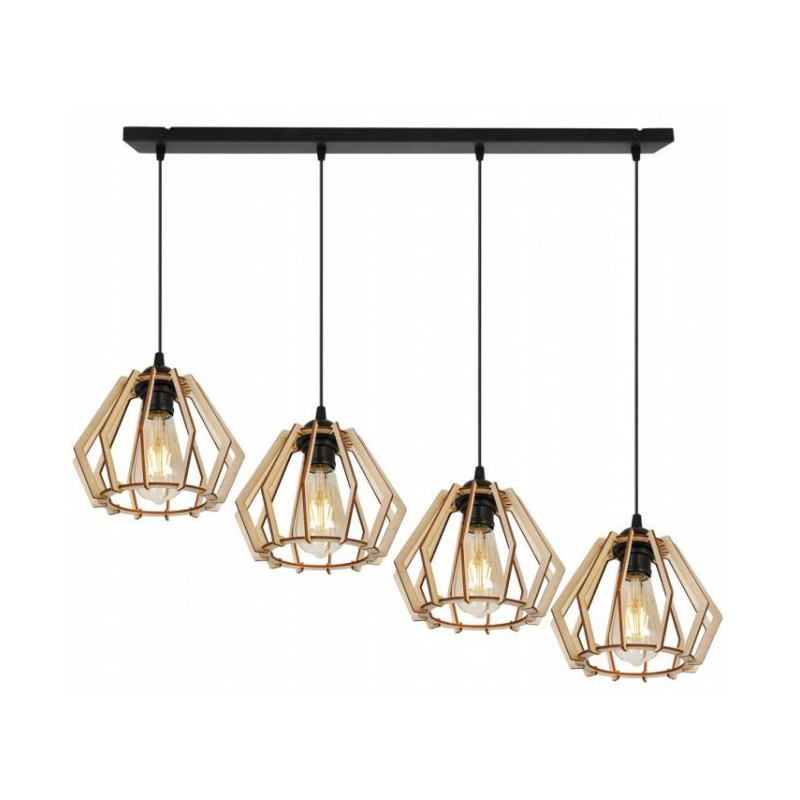 Modern lamp with wooden shades in Scandinavian style TIMBER 91444 foto4