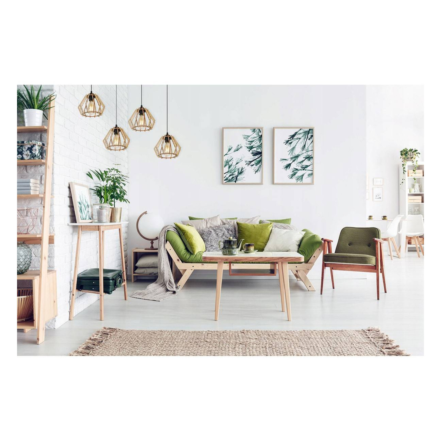 Modern lamp with wooden shades in Scandinavian style TIMBER 91444 foto6