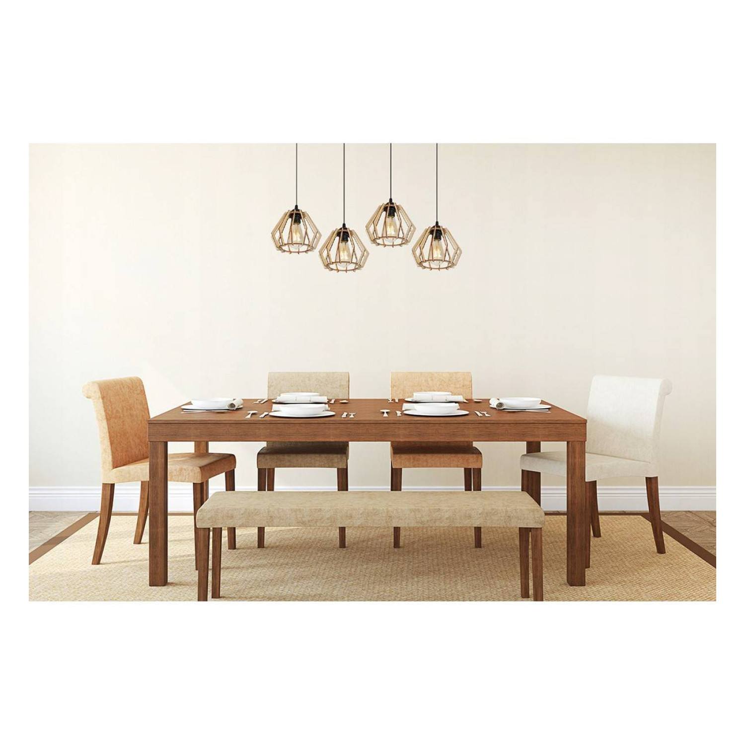 Modern lamp with wooden shades in Scandinavian style TIMBER 91444 foto7