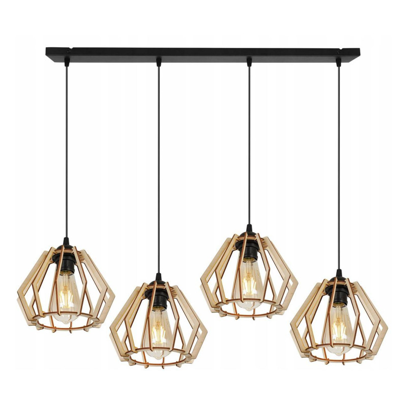 Modern lamp with wooden shades in Scandinavian style TIMBER 91444