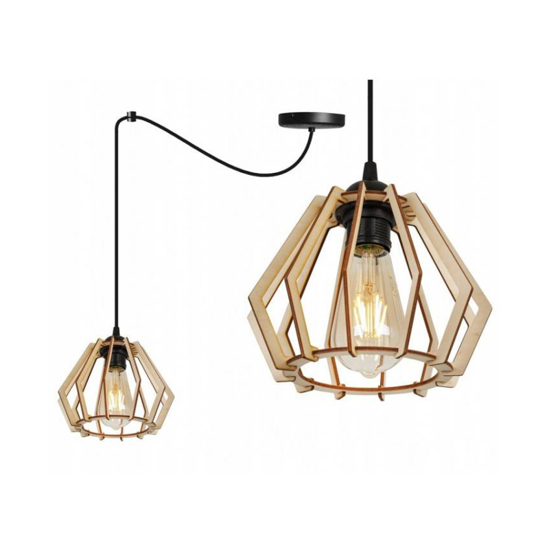 Wooden pendant lamp with diamond-shaped shade SPIDER TIMBER 2360/1 foto2