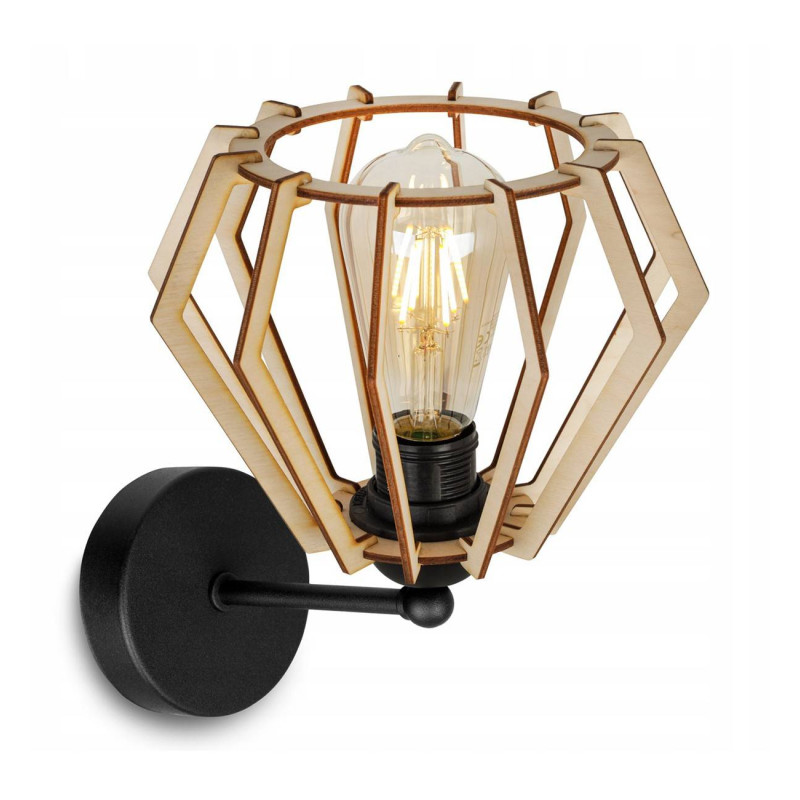 Wall lamp with wooden shade in Scandinavian style TIMBER 2360/K foto2