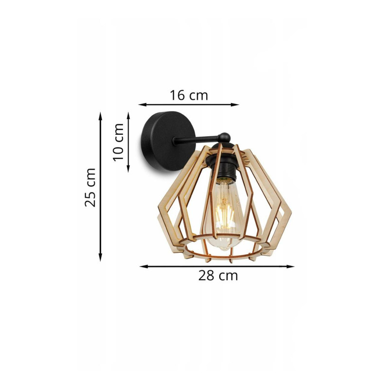 Wall lamp with wooden shade in Scandinavian style TIMBER 2360/K foto5