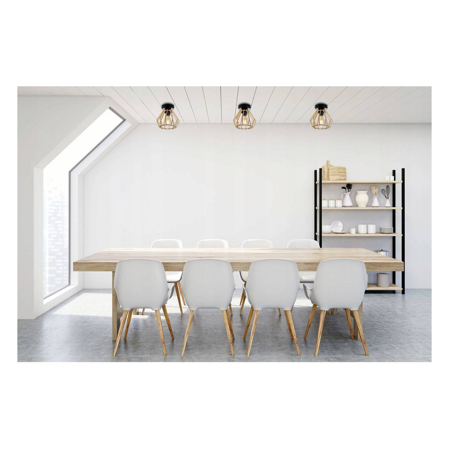 Wooden ceiling lamp with a diamond-shaped wooden shade TIMBER 2360/KB foto4