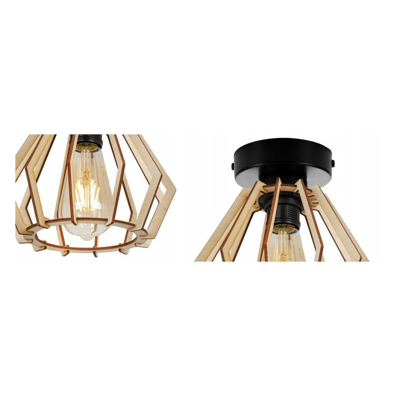 Wooden ceiling lamp with a diamond-shaped wooden shade TIMBER 2360/KB foto3