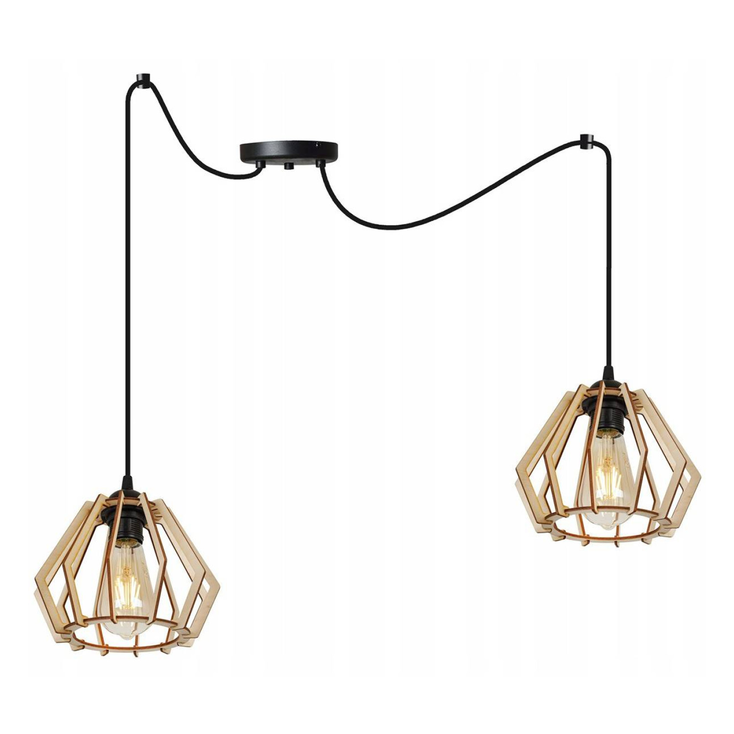 Wooden pendant lamp "Spider" with geometric shades SPIDER TIMBER 2360/2 foto2