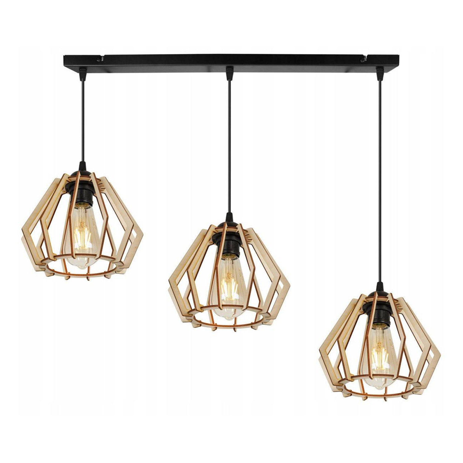 Modern lamp with wooden shades in Scandinavian style TIMBER 2360/3 foto2