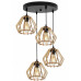 Wooden suspension lamp on a round metal base with four wooden shades TIMBER 2360/4/OW foto4