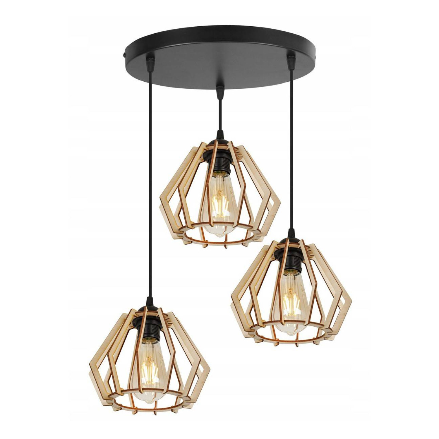 Adjustable wooden lamp with geometric shades TIMBER 2360/3/OW