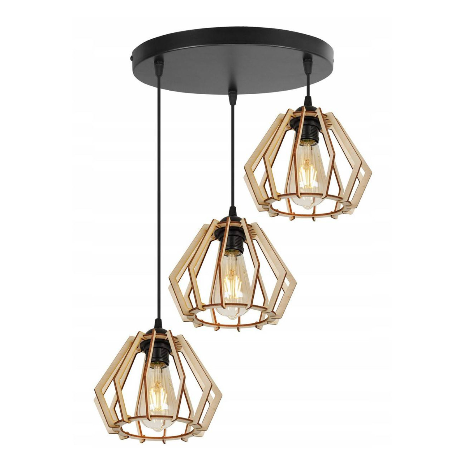 Adjustable wooden lamp with geometric shades TIMBER 2360/3/OW foto2