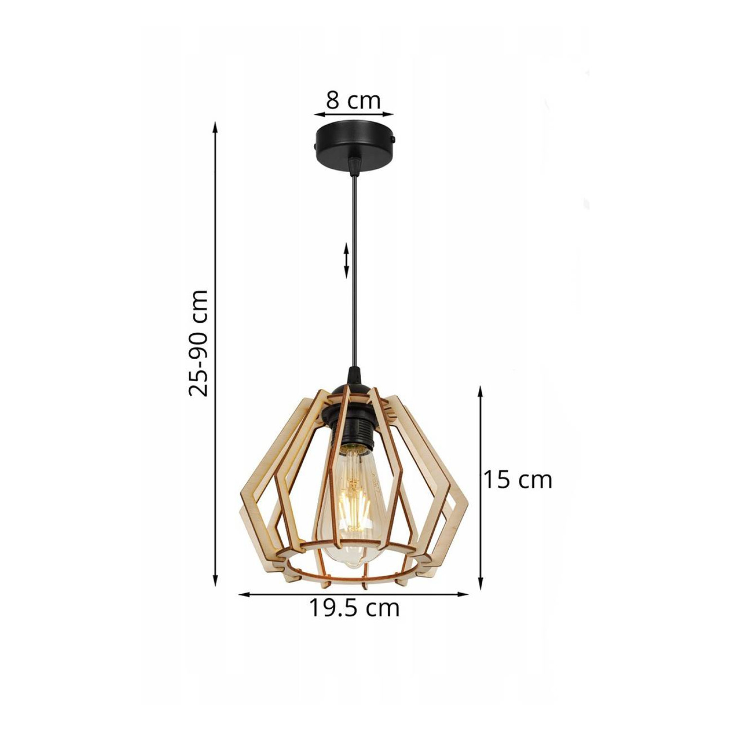 Nastavitelná závěsná lampa s jedinečným charakterem TIMBER 2360/1 foto5