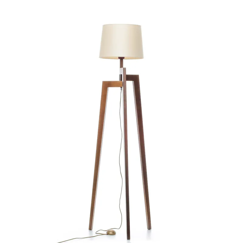 Stojací lampa v barvě ořechu s bežovým stínidlem  9660 "Trion" foto2
