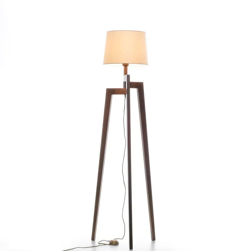Stojací lampa v barvě ořechu s bežovým stínidlem  9660 "Trion"