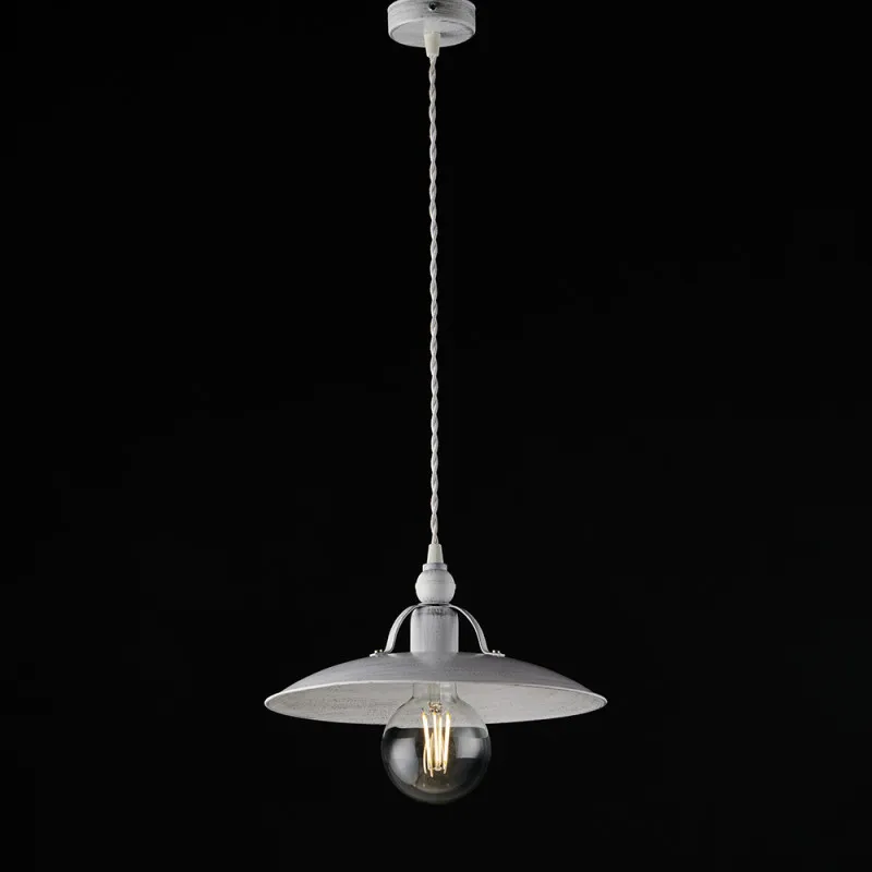 Závěsné svítidlo na lanku BL234-1-BA Cantina, 1 X 60 Watt Max, bílá, stříbrná