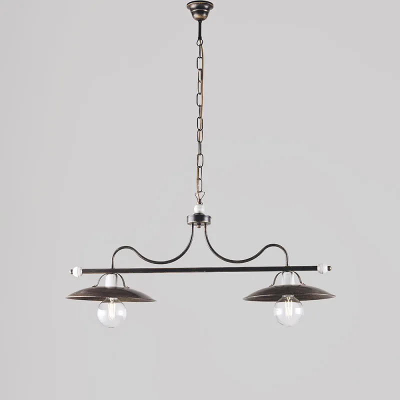 Kovový lustr BL234-2-BR "Cantina" 2 X 60 Watt Max, hnědá, zlatá
