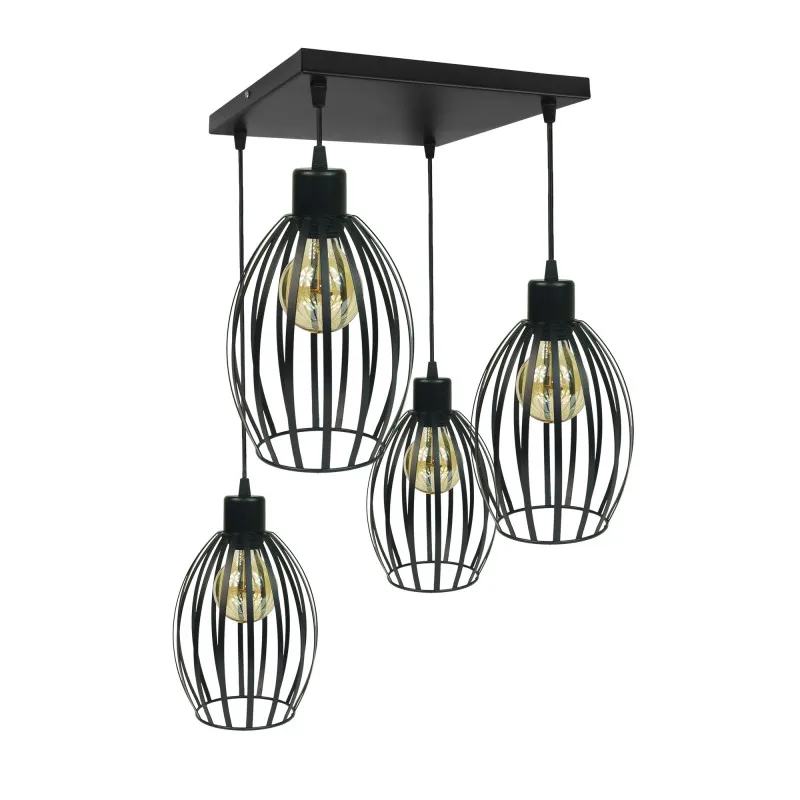 Závěsné svítidlo 7001/PK4LCZ FIORDA, 4xE27/60W, černá struktura