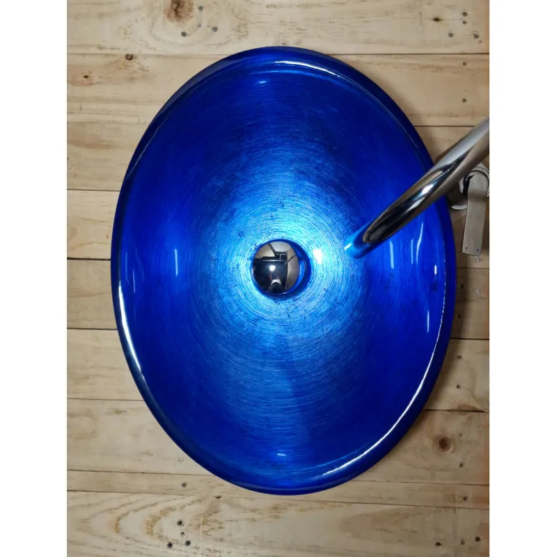 Skleněné designové umyvadlo  "Blue Silver Elegance" U 004 foto2