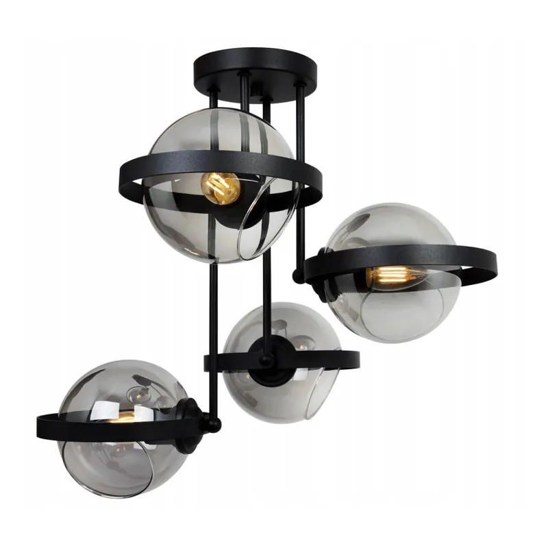 Avantgardní závěsná lampa se skleněnými stínidly RING 2340/4/G LH030