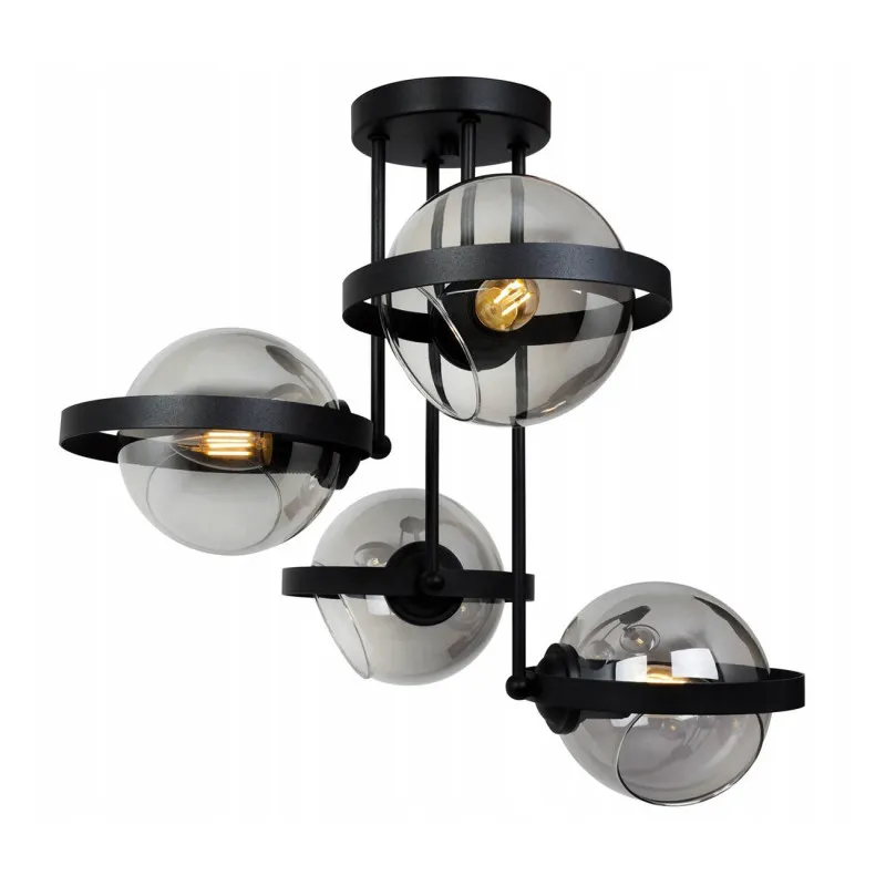 Avantgardní závěsná lampa se skleněnými stínidly RING 2340/4/G LH030 foto2