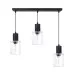 Pendant lamp black bar and clear glass cylindrical lampshades 60603 "Roberto" foto3