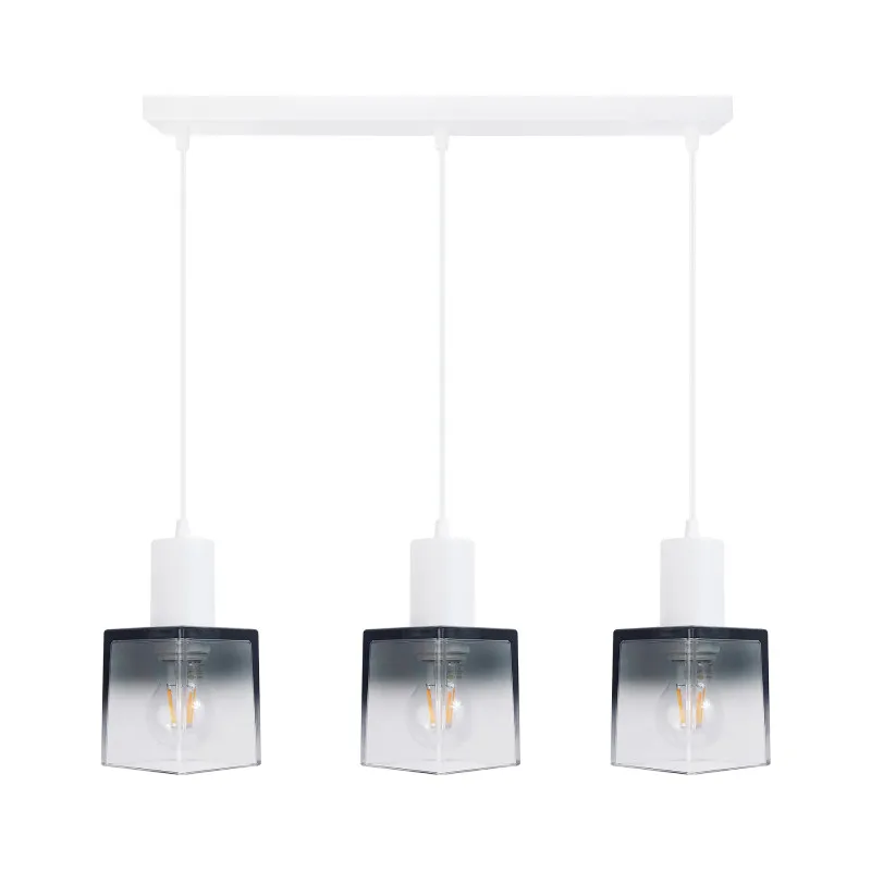 White pendant lamp with Square lampshades 60603 "Roberto" foto2