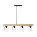 Wooden pendant lamp with transparent glass lampshades 40409 "Rustic Radiance" foto4