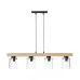 Wooden pendant lamp with transparent glass lampshades 40409 "Rustic Radiance" foto4