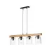 Wooden pendant lamp with transparent glass lampshades 40409 "Rustic Radiance" foto4